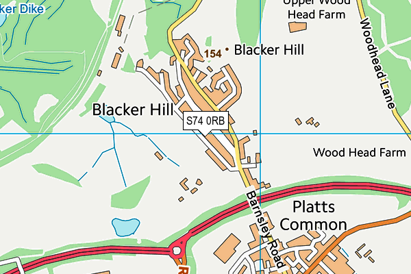 S74 0RB map - OS VectorMap District (Ordnance Survey) S74 0RB map - OS VectorMap District (Ordnance Survey)