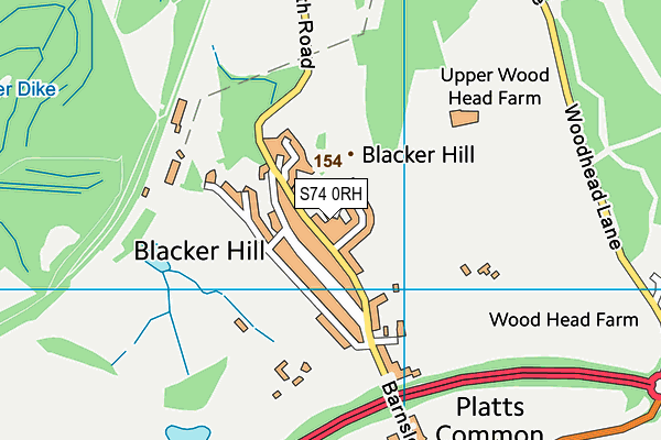 S74 0RH map - OS VectorMap District (Ordnance Survey) S74 0RH map - OS VectorMap District (Ordnance Survey)