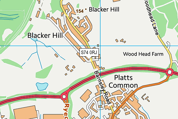 S74 0RJ map - OS VectorMap District (Ordnance Survey) S74 0RJ map - OS VectorMap District (Ordnance Survey)