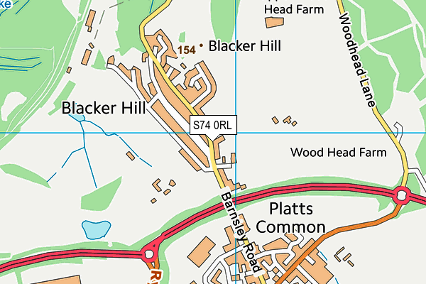 S74 0RL map - OS VectorMap District (Ordnance Survey) S74 0RL map - OS VectorMap District (Ordnance Survey)