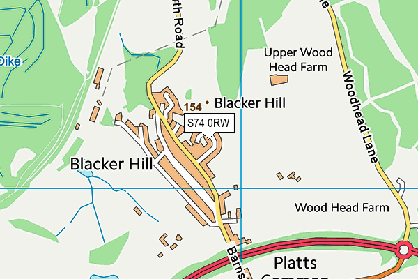 S74 0RW map - OS VectorMap District (Ordnance Survey) S74 0RW map - OS VectorMap District (Ordnance Survey)