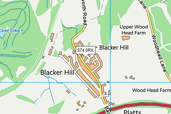 S74 0RX map - OS VectorMap District (Ordnance Survey) S74 0RX map - OS VectorMap District (Ordnance Survey)