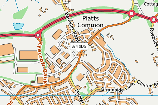 S74 9DG map - OS VectorMap District (Ordnance Survey) S74 9DG map - OS VectorMap District (Ordnance Survey)