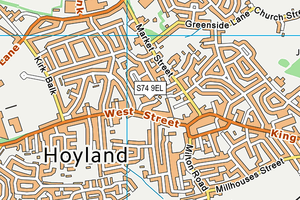 S74 9EL map - OS VectorMap District (Ordnance Survey) S74 9EL map - OS VectorMap District (Ordnance Survey)