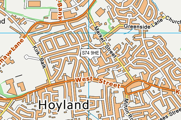 S74 9HE map - OS VectorMap District (Ordnance Survey) S74 9HE map - OS VectorMap District (Ordnance Survey)