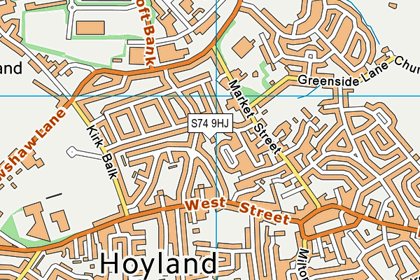 S74 9HJ map - OS VectorMap District (Ordnance Survey) S74 9HJ map - OS VectorMap District (Ordnance Survey)