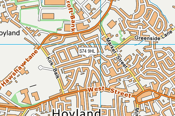 S74 9HL map - OS VectorMap District (Ordnance Survey) S74 9HL map - OS VectorMap District (Ordnance Survey)