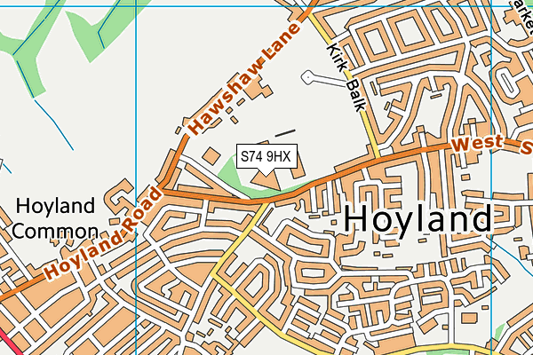 S74 9HX map - OS VectorMap District (Ordnance Survey) S74 9HX map - OS VectorMap District (Ordnance Survey)