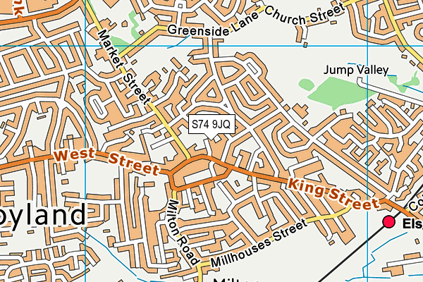 S74 9JQ map - OS VectorMap District (Ordnance Survey) S74 9JQ map - OS VectorMap District (Ordnance Survey)