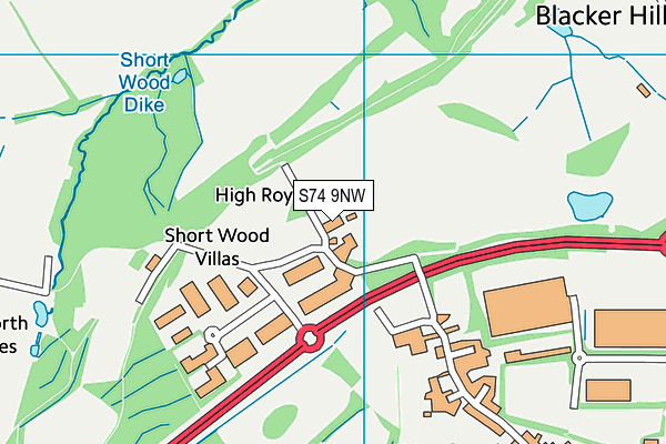 S74 9NW map - OS VectorMap District (Ordnance Survey) S74 9NW map - OS VectorMap District (Ordnance Survey)