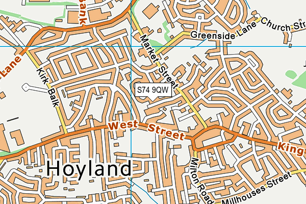 S74 9QW map - OS VectorMap District (Ordnance Survey) S74 9QW map - OS VectorMap District (Ordnance Survey)