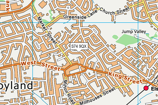 S74 9QX map - OS VectorMap District (Ordnance Survey) S74 9QX map - OS VectorMap District (Ordnance Survey)