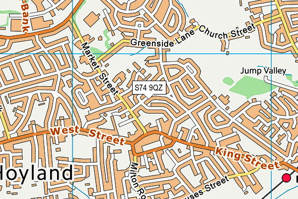 S74 9QZ map - OS VectorMap District (Ordnance Survey) S74 9QZ map - OS VectorMap District (Ordnance Survey)