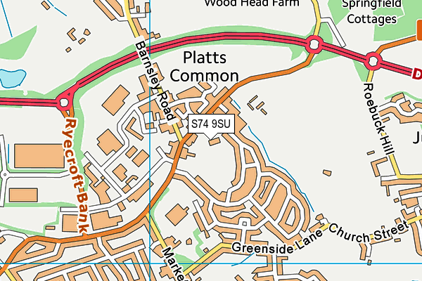S74 9SU map - OS VectorMap District (Ordnance Survey) S74 9SU map - OS VectorMap District (Ordnance Survey)