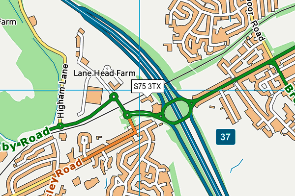 S75 3TX map - OS VectorMap District (Ordnance Survey) S75 3TX map - OS VectorMap District (Ordnance Survey)