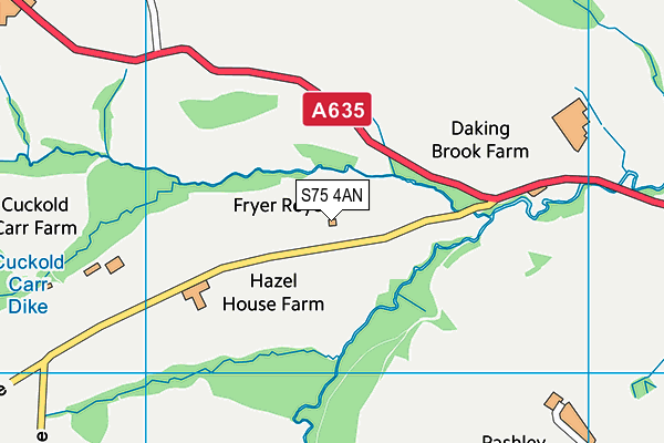 S75 4AN map - OS VectorMap District (Ordnance Survey) S75 4AN map - OS VectorMap District (Ordnance Survey)