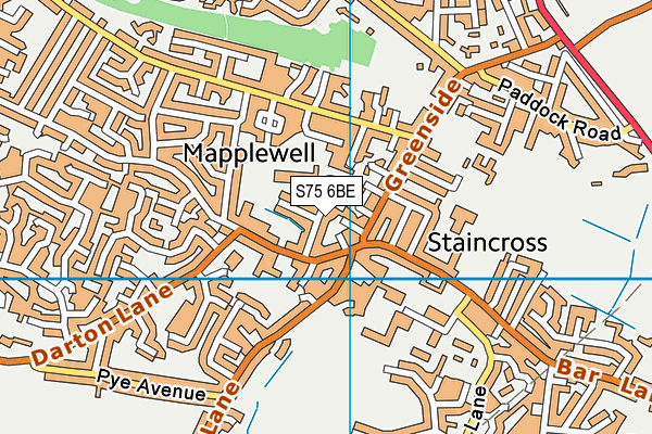 S75 6BE map - OS VectorMap District (Ordnance Survey) S75 6BE map - OS VectorMap District (Ordnance Survey)