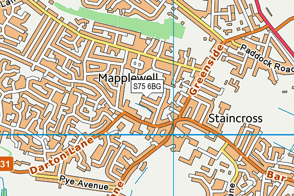 S75 6BG map - OS VectorMap District (Ordnance Survey) S75 6BG map - OS VectorMap District (Ordnance Survey)