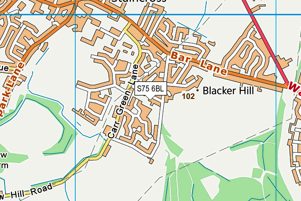 S75 6BL map - OS VectorMap District (Ordnance Survey) S75 6BL map - OS VectorMap District (Ordnance Survey)