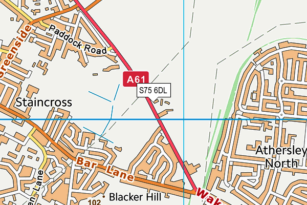 S75 6DL map - OS VectorMap District (Ordnance Survey) S75 6DL map - OS VectorMap District (Ordnance Survey)