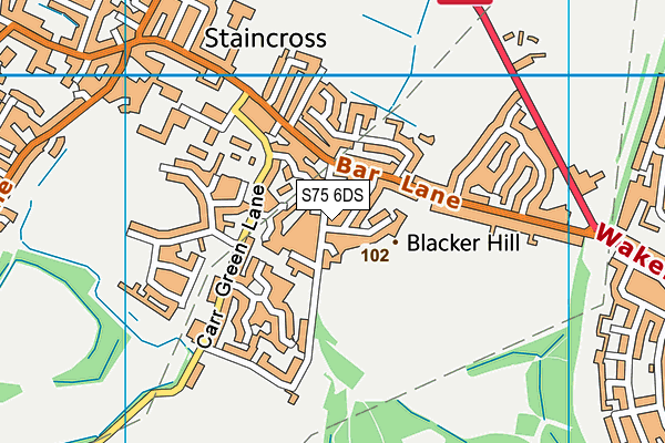 S75 6DS map - OS VectorMap District (Ordnance Survey) S75 6DS map - OS VectorMap District (Ordnance Survey)