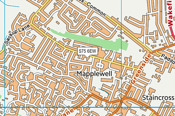 S75 6EW map - OS VectorMap District (Ordnance Survey) S75 6EW map - OS VectorMap District (Ordnance Survey)
