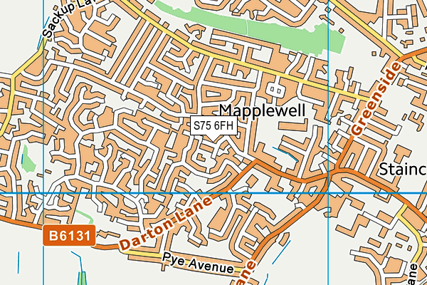 S75 6FH map - OS VectorMap District (Ordnance Survey) S75 6FH map - OS VectorMap District (Ordnance Survey)