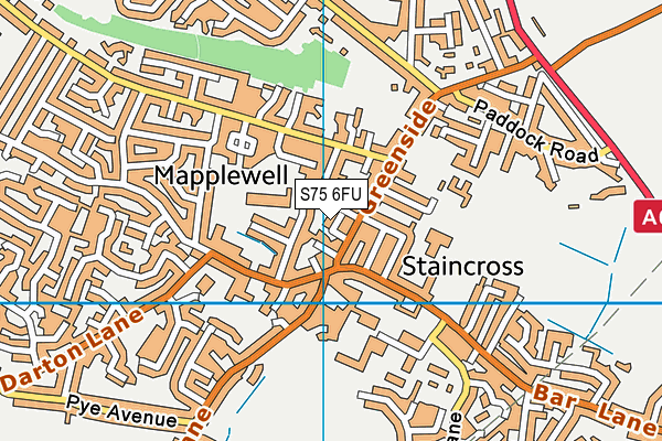 S75 6FU map - OS VectorMap District (Ordnance Survey) S75 6FU map - OS VectorMap District (Ordnance Survey)