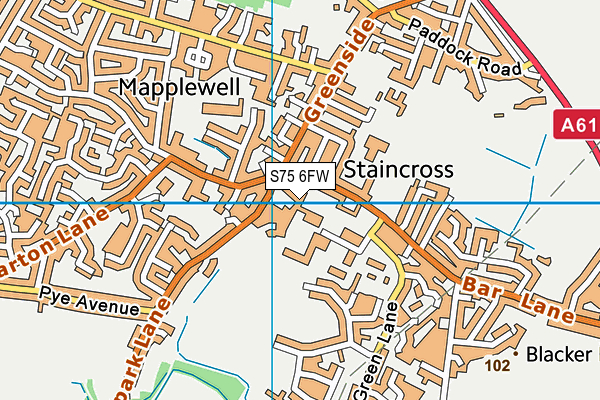 S75 6FW map - OS VectorMap District (Ordnance Survey) S75 6FW map - OS VectorMap District (Ordnance Survey)
