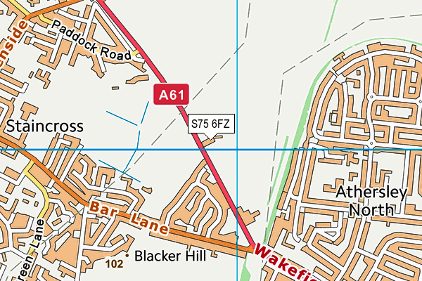 S75 6FZ map - OS VectorMap District (Ordnance Survey) S75 6FZ map - OS VectorMap District (Ordnance Survey)
