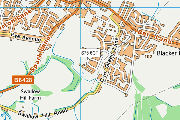S75 6GT map - OS VectorMap District (Ordnance Survey) S75 6GT map - OS VectorMap District (Ordnance Survey)