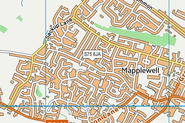 S75 6JA map - OS VectorMap District (Ordnance Survey) S75 6JA map - OS VectorMap District (Ordnance Survey)