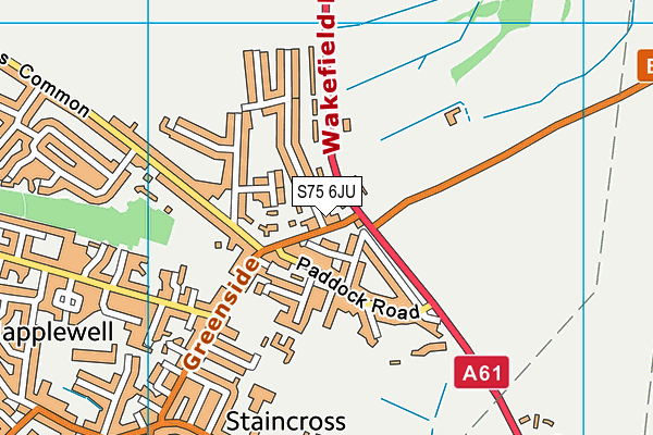 S75 6JU map - OS VectorMap District (Ordnance Survey) S75 6JU map - OS VectorMap District (Ordnance Survey)