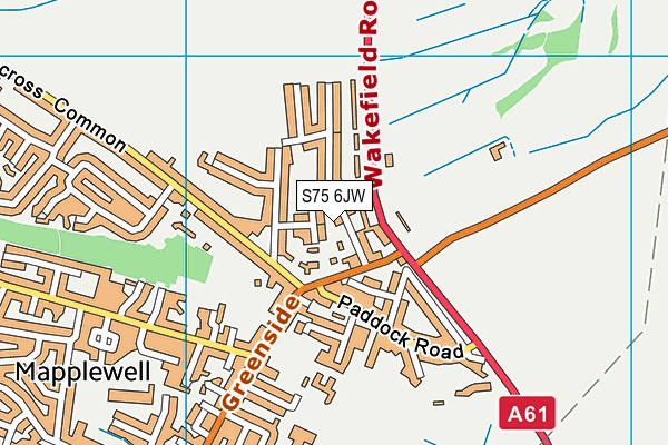 S75 6JW map - OS VectorMap District (Ordnance Survey) S75 6JW map - OS VectorMap District (Ordnance Survey)