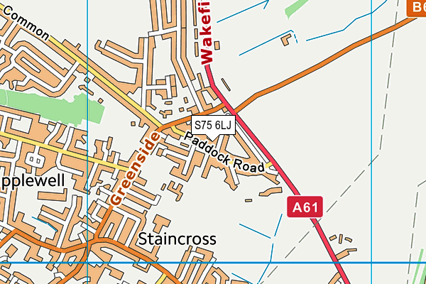S75 6LJ map - OS VectorMap District (Ordnance Survey) S75 6LJ map - OS VectorMap District (Ordnance Survey)