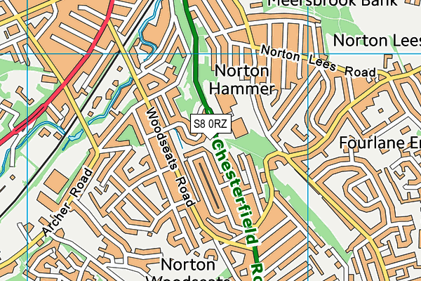 S8 0RZ map - OS VectorMap District (Ordnance Survey) S8 0RZ map - OS VectorMap District (Ordnance Survey)