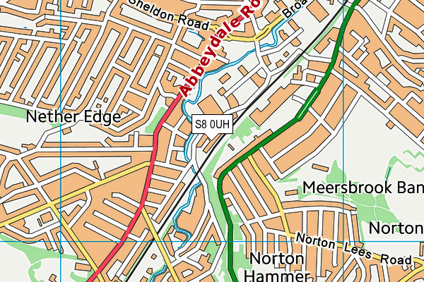 S8 0UH map - OS VectorMap District (Ordnance Survey) S8 0UH map - OS VectorMap District (Ordnance Survey)
