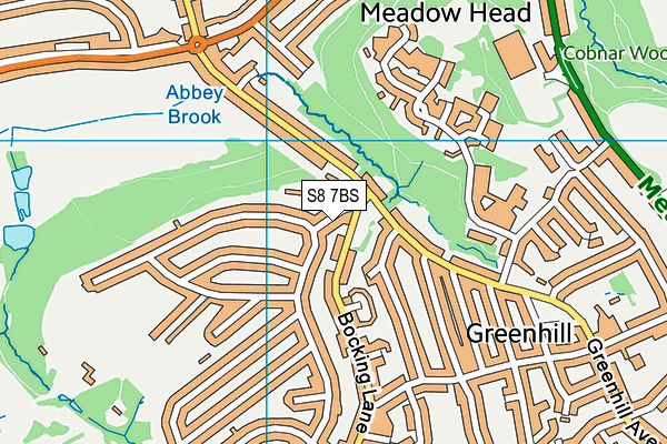 S8 7BS map - OS VectorMap District (Ordnance Survey) S8 7BS map - OS VectorMap District (Ordnance Survey)