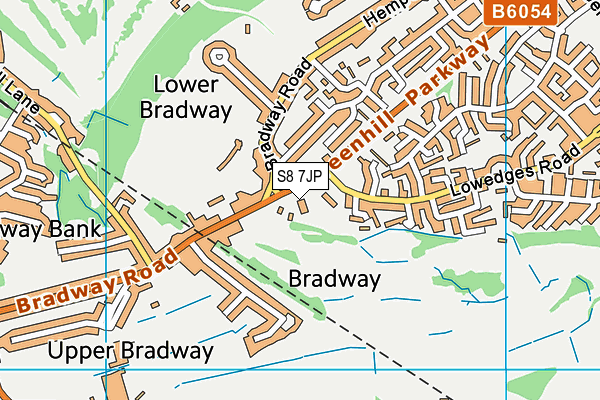 S8 7JP map - OS VectorMap District (Ordnance Survey) S8 7JP map - OS VectorMap District (Ordnance Survey)