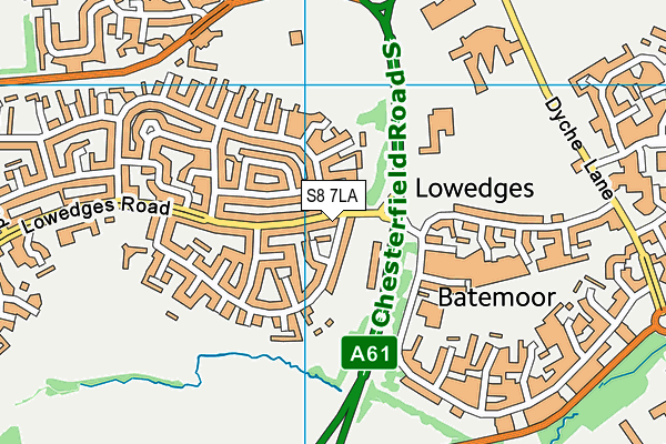 S8 7LA map - OS VectorMap District (Ordnance Survey) S8 7LA map - OS VectorMap District (Ordnance Survey)