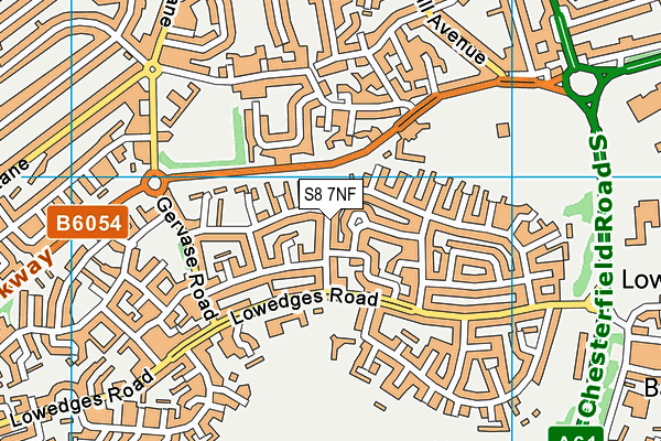 S8 7NF map - OS VectorMap District (Ordnance Survey) S8 7NF map - OS VectorMap District (Ordnance Survey)