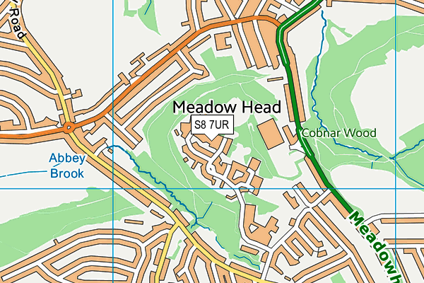 S8 7UR map - OS VectorMap District (Ordnance Survey) S8 7UR map - OS VectorMap District (Ordnance Survey)