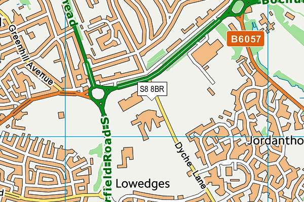 S8 8BR map - OS VectorMap District (Ordnance Survey) S8 8BR map - OS VectorMap District (Ordnance Survey)