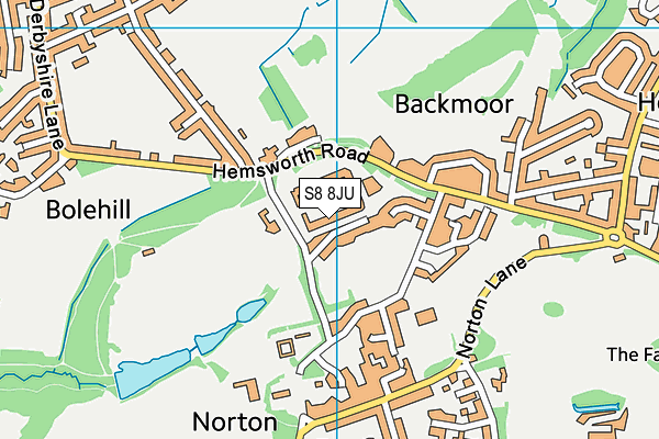 S8 8JU map - OS VectorMap District (Ordnance Survey) S8 8JU map - OS VectorMap District (Ordnance Survey)