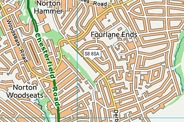 S8 8SA map - OS VectorMap District (Ordnance Survey) S8 8SA map - OS VectorMap District (Ordnance Survey)