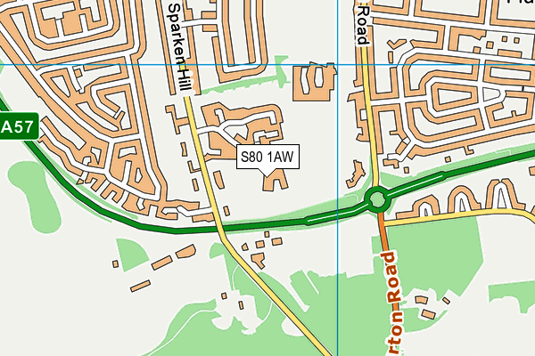 S80 1AW map - OS VectorMap District (Ordnance Survey) S80 1AW map - OS VectorMap District (Ordnance Survey)