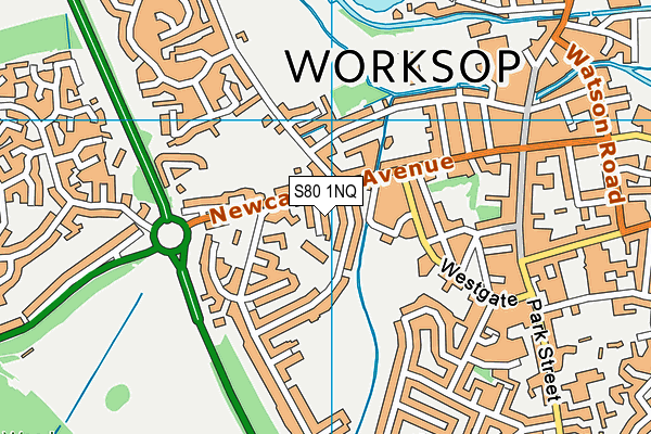 S80 1NQ map - OS VectorMap District (Ordnance Survey) S80 1NQ map - OS VectorMap District (Ordnance Survey)