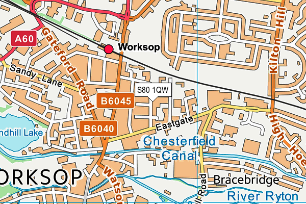 S80 1QW map - OS VectorMap District (Ordnance Survey) S80 1QW map - OS VectorMap District (Ordnance Survey)