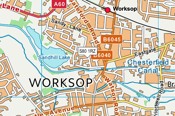 S80 1RZ map - OS VectorMap District (Ordnance Survey) S80 1RZ map - OS VectorMap District (Ordnance Survey)