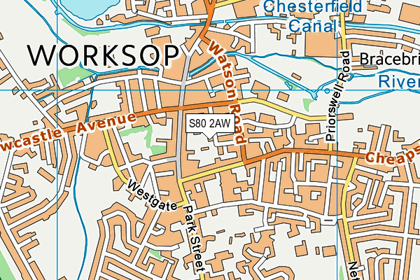 S80 2AW map - OS VectorMap District (Ordnance Survey) S80 2AW map - OS VectorMap District (Ordnance Survey)